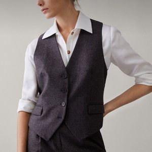 Massimo Dutti Houndstooth Waistcoat
